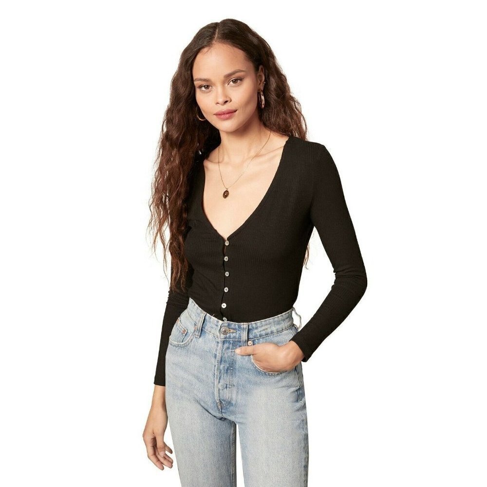BB Dakota X Steve Madden Womens Black Knits Ribbed Complicated Top